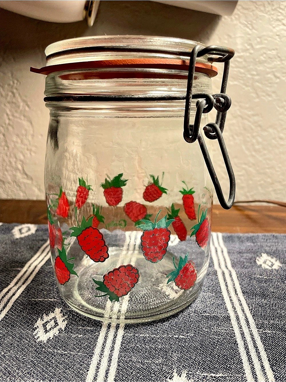 Glass Strawberry Storage Jar